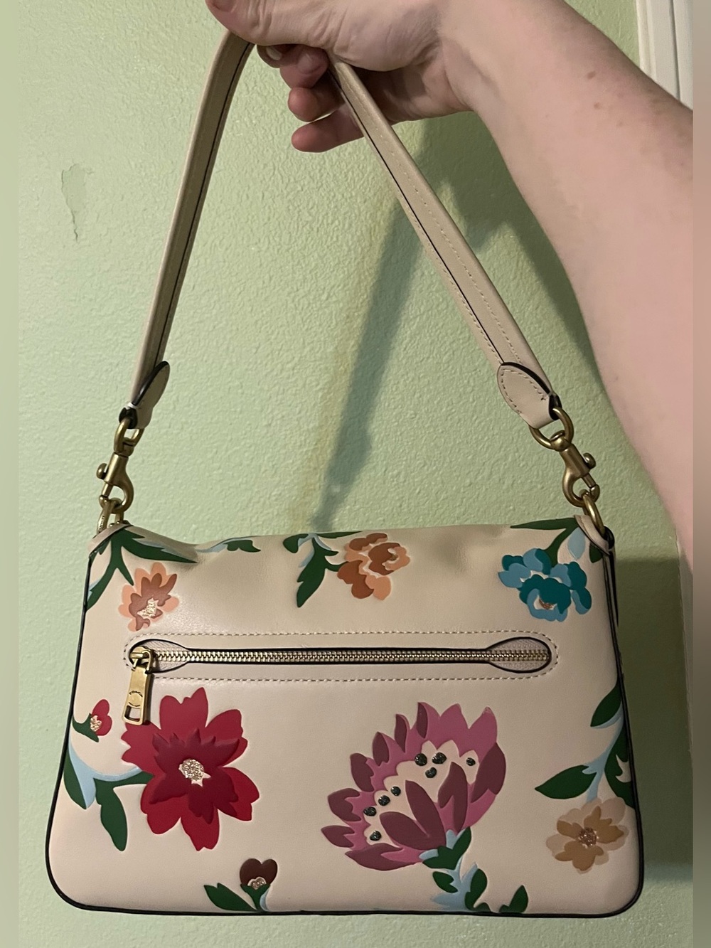 RARE Coach Soft Floral Tabby In Ivory! - Picture 4 of 13